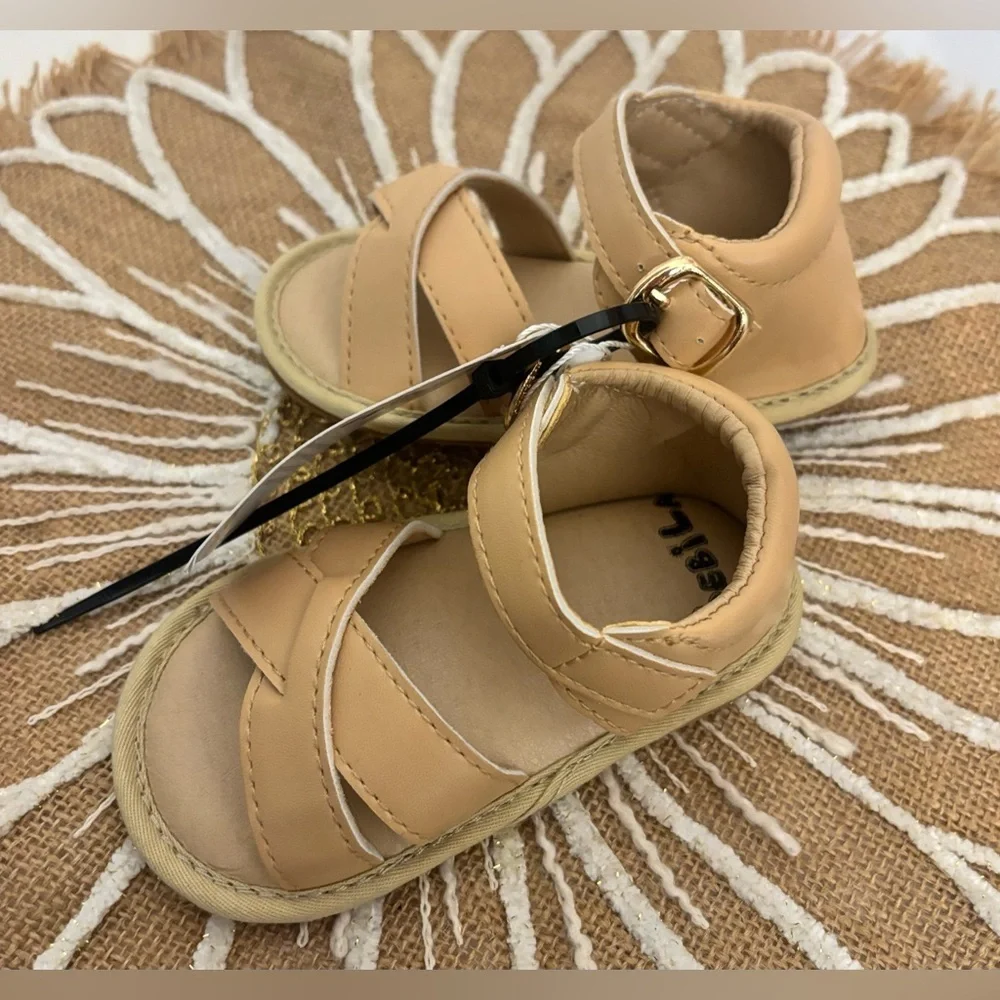 NWT Beige Baby Moccasins Size 4 | Tan Soft Sole Infant Shoes